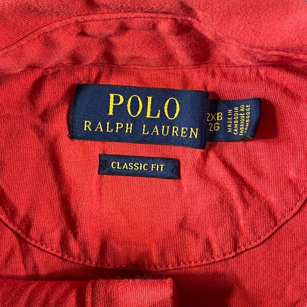 Polo Ralph Lauren Shirt Men 2XB Red Classic Fit Preppy Casual Lightweight Preppy - Picture 2 of 10